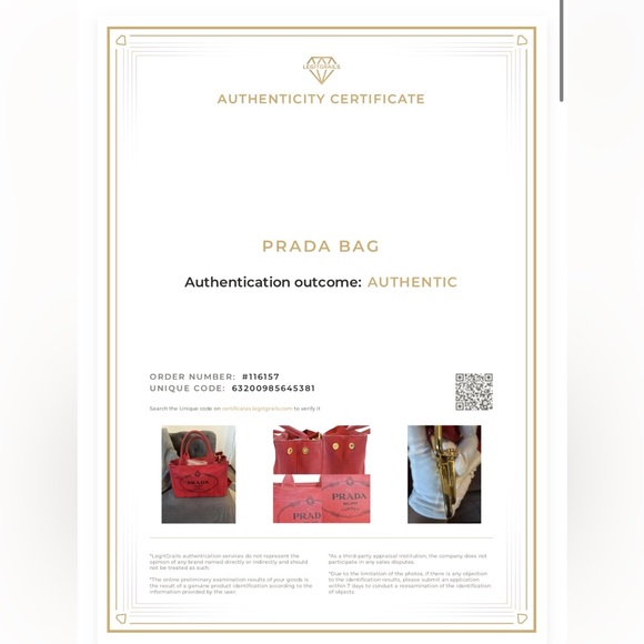 PRADA Logo Mini CANAPA 2Way Shoulder Bag Canvas leather Red Gold with COA - Picture 2 of 15